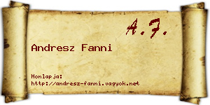 Andresz Fanni névjegykártya