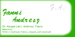 fanni andresz business card